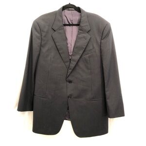 Armani Collezioni Wool Blazer 46 R Black Striped Sport Coat Mens